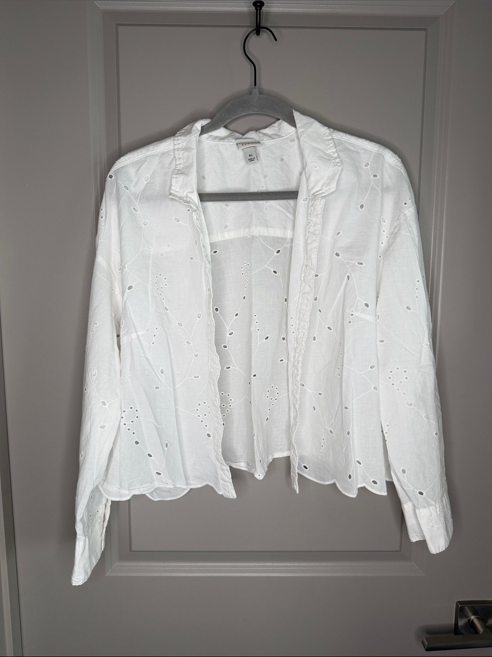 a new day White Eyelet Button-Down Shirt